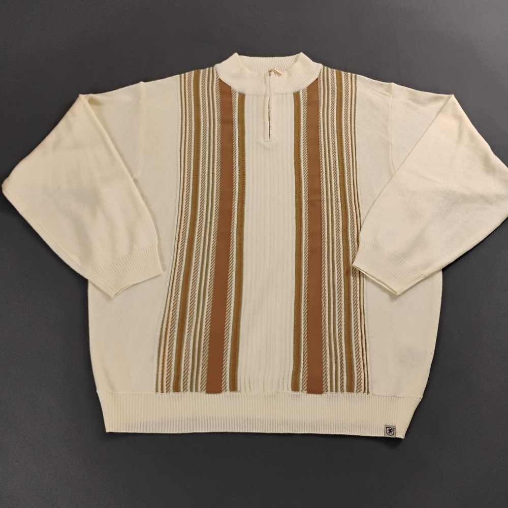 STACY ADAMS Men’s Sweater Jacquard Flourish Tonal Design Size Plus 3XL NWT